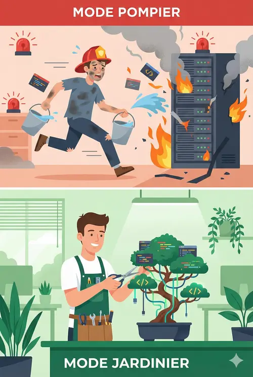 Différence entre le mode Pompier et le mode Jardinier